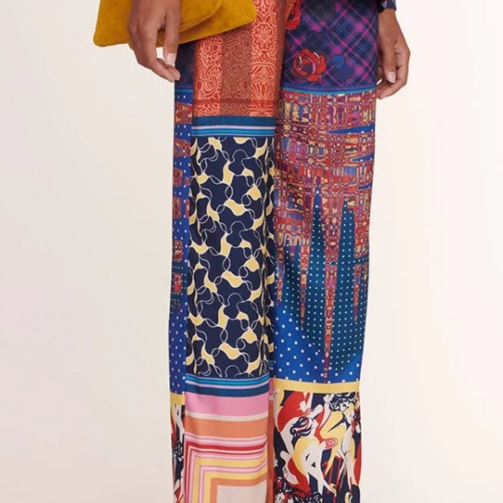 Staud Multicolor Patchwork Pants - image 5